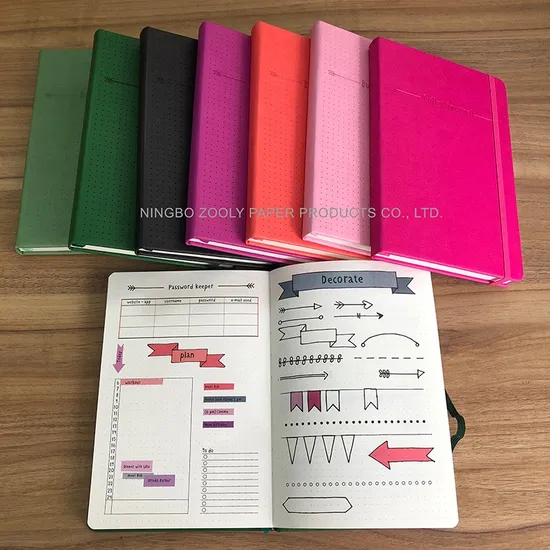 Custom A4 A5 A6 Embossed Logo Soft PU Leather Diary Moleskine Planner Notebook Agenda