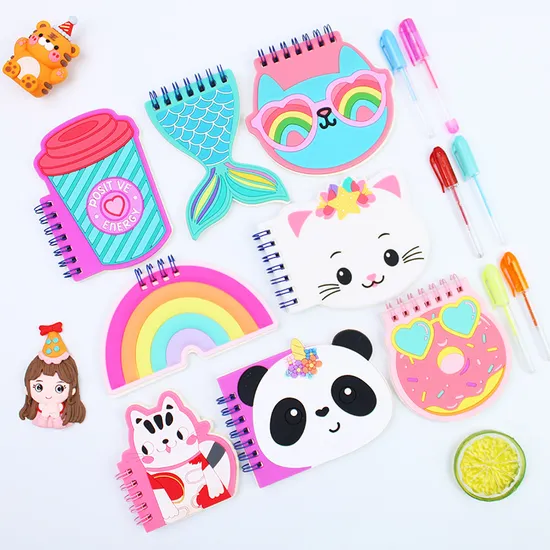Custom Pattern Selling Silicone Cartoon Shape Abnormity Coil Notebook