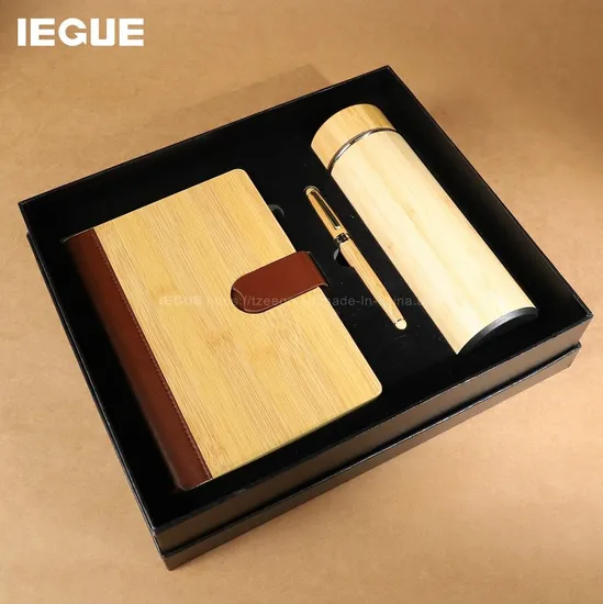 High Quality Bamboo Office Notebook Business Gift Set Luxury Custom Logo 2024