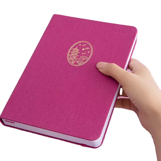 Custom Printing A6 Pink Linen Cover Notebook 2025 Planner Weekly Planner