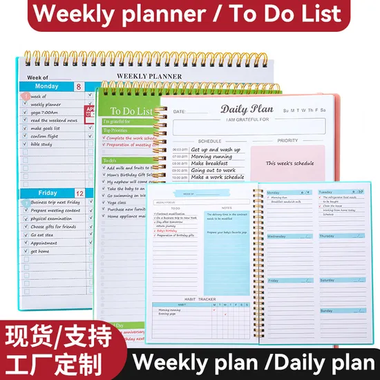 English Weekly Planner to Do List Daily Uppage PP Planner Schedule Notebook