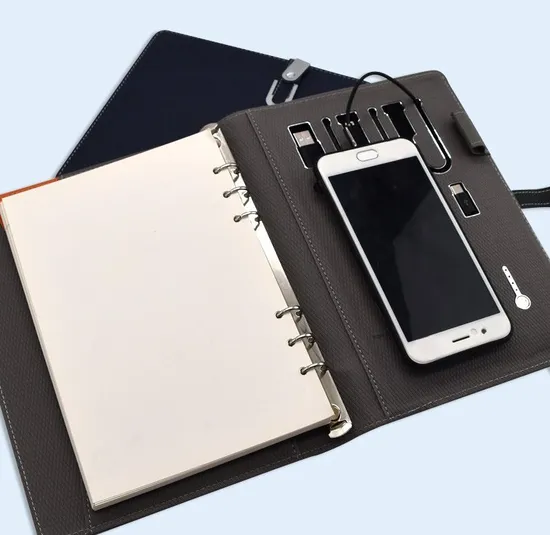 Office Using Custom A5 Luxury Refillable Stationery Notebook Gift Set USB Charger Business Leather Gift Box Journal with Pen