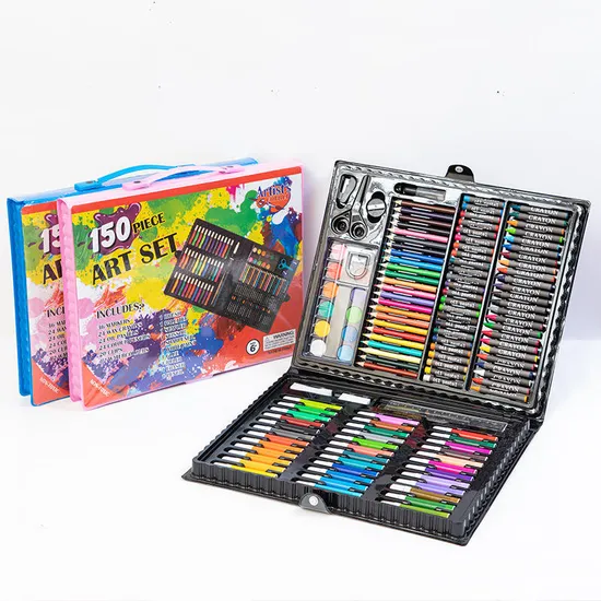 150 PCS Hotsale Eco-Friendyly High-Quality Durable Materials Promotional Colour Pencils Customized Gift Office Kids Drawing Art School Stationery Painting Set