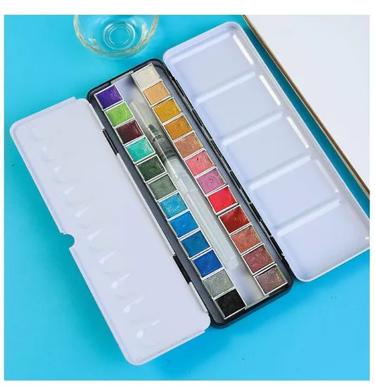High Quality 24 Colors Custom Watercolor Paints Sets with Brush Best Price