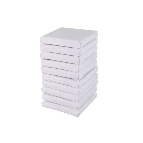 10PCS/Set White Mini Stretched Artist Canvas Blank Art Boards Art Board Acrylic Oil Paint Wood+Cotton Artwork Painting 10*10cm