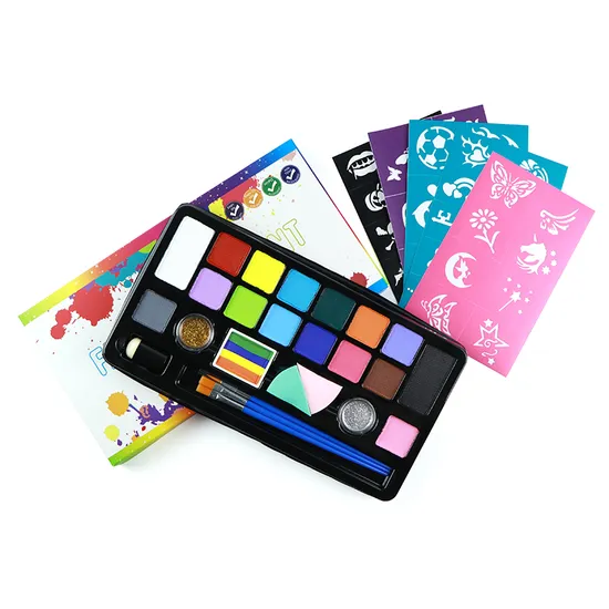 Non Toxic Washable Water Based Split Color Face Paint Crayon Kit for Kids