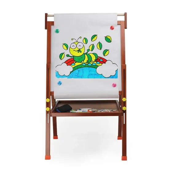 Kids Easel Double Sided Wooden Magnetic Drawing Board Adjustable Standing Art Easel for Kids