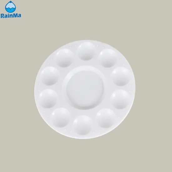 10 Wells Oil Watercolor White Round Plastic Pallet Palette for Student
