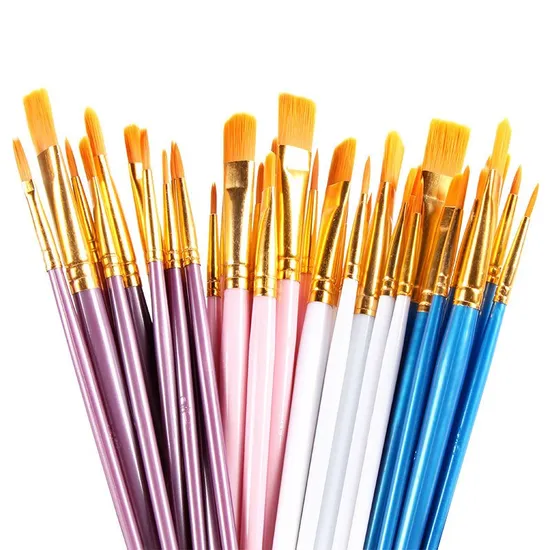 Nylon Hair Artist Acrylic Paint Brushes for Acrylic Oil Watercolor Face Nail Art Miniature Detailing and Rock Painting Blue Round Pointed Tip Paintbrushes