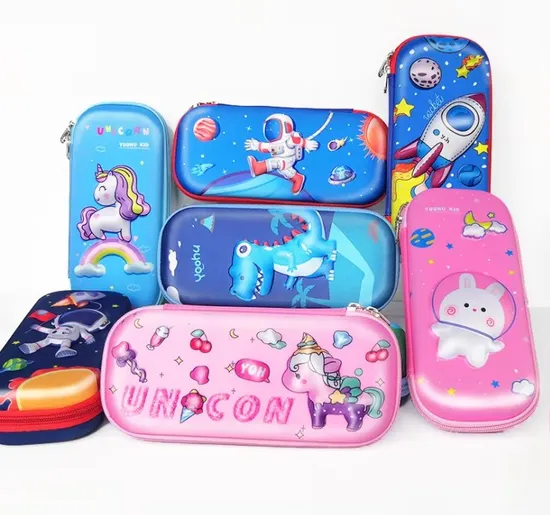 3D EVA School Pencil Box Kawaii Horse Cat Zipper Pencil Case