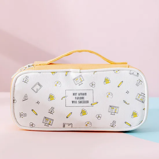 Customized Hand Held Cartoon Single Layer Large Capacity Pencil Case