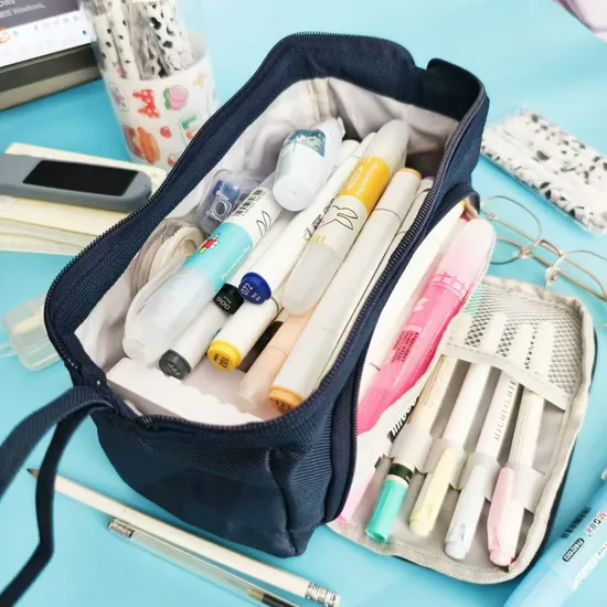Students Pen Bag with Multiple Pockets Stationery Organizer Case