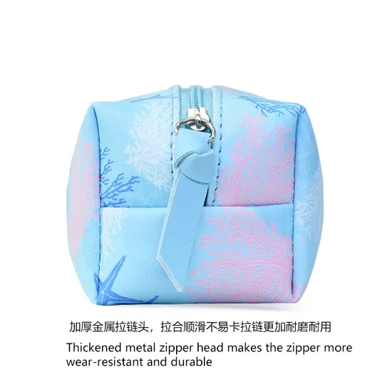 Our Own Brand Starfish Coral Pencil Case Blue Ocean Series PU Pencil Case Student Stationery Bag