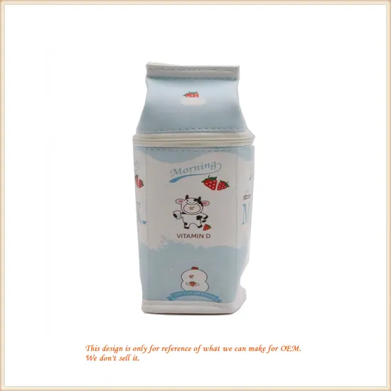 Lovely Milk-Cartoon-Shaped Pencil Case Little Bag for Pens Customized
