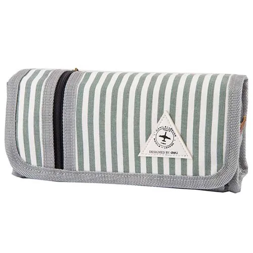 Distributor Multifunctional Canvas Navy Style Stripe Pen Pencil Case Organizer