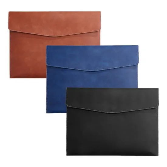Leather Document Receipt Holder Organizer Portable File Envelope Folder Bag