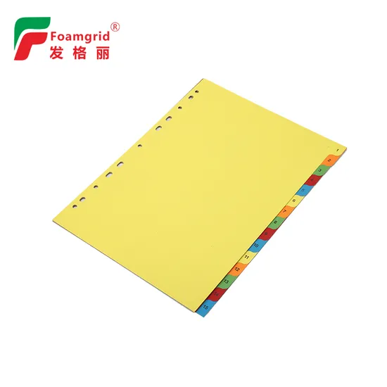 Eco-Friendly Hot Sale Popular A4 10 Tab Bright Colour Pressboard Index
