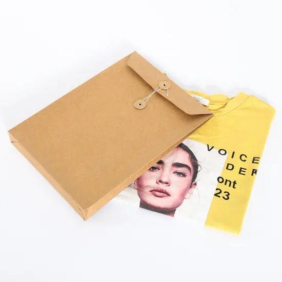 Custom Handmade Yellow Paper Envelope Clothes Packaging Bag with Logo Printing