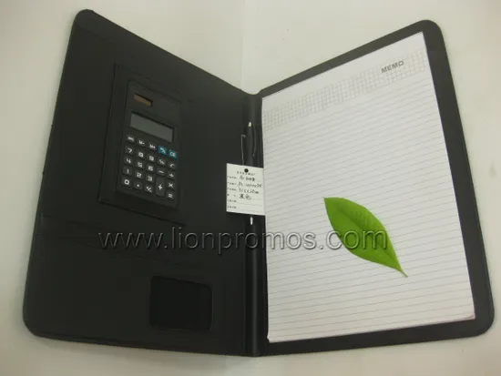 Office Supply Ring Binder Meeting File Folder with Calculator Compendium