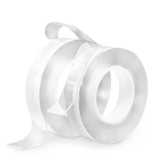 Yourijiu Double Sided Tape Factory Price (16.5FT/5M) Multipurpose Wall Tape Adhesive Strips Removable Mounting Reusable Strong Sticky Transparent Nano Tape