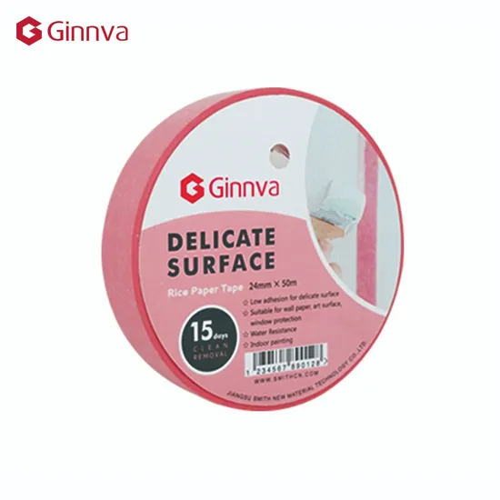 Ginnva Pink Wall Painting Masking Sharp Line Rice Paper Tape