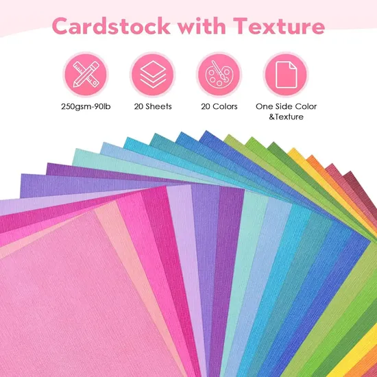 250GSM Colorful Textured Cardstock Paper for Creative Projects