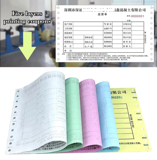 Jin Feng Paper OEM 9.5" X 11" 500 1000 Sheets/Carton NCR Carbon Computer Listing Paper CFB Invoice Carbonless Paper