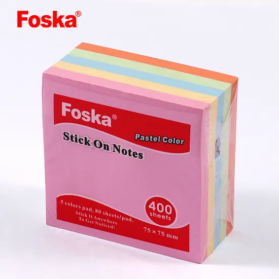 Foska 80 GSM 400sheets Self-Sticky Memo Block Sticky Notes