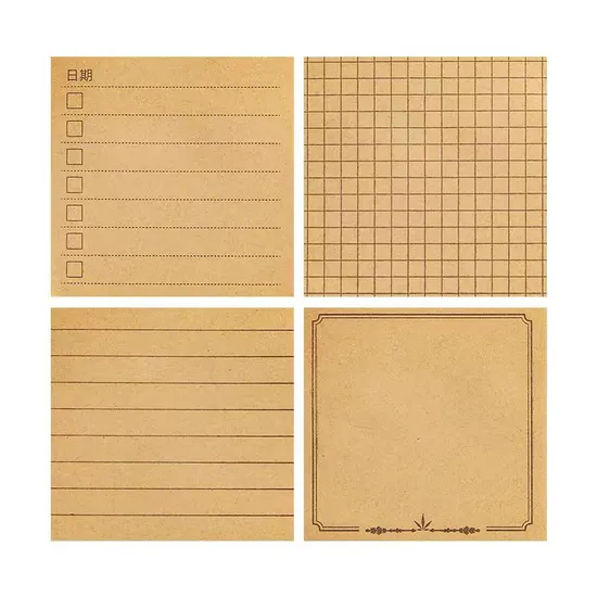 Custom Design Stationery Bright Colorful or Retro Strong Sticky Notes Adhesive Memo Pads for Office School Kids Use