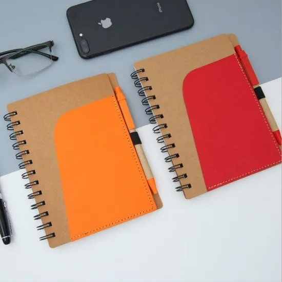 Promotional School Kraft Paper Cover Journal Recycled Mini Spiral Notebook