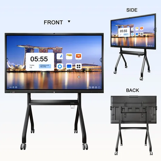 Android 11 Anti-Glare 20 Points Touch Screen LCD Interactive Flat Panel Display Whiteboard with Camera and Microphone for Education Teaching and Conference
