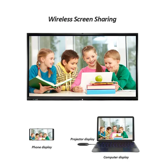 65inch Wireless Control 20 Points Digital Multi Touch Screen Interactive Flat Panel Smart Board with Camera and Microphone for Teaching and Conference