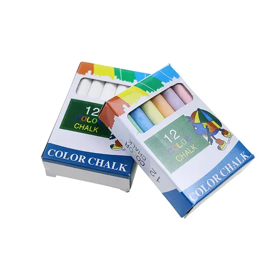 School White/Colored 12PCS Chalk Set for Blackboard Writing