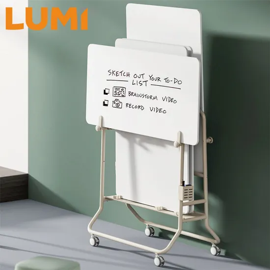 Rolling Dry Erase Board Wholesale OEM ODM Mobile Whiteboard Cart on Wheels Office Use with Two Whiteboards and Storage