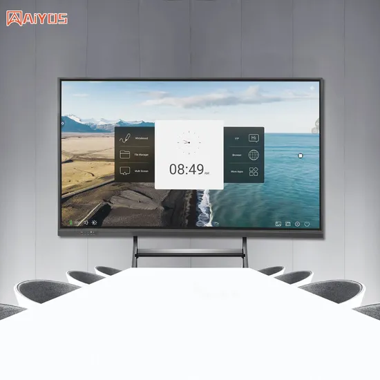 85 Inch 4K Dual System Multimedia Player with Digital Display Stand TV School Interactive Touch Electronic Whiteboard Signage