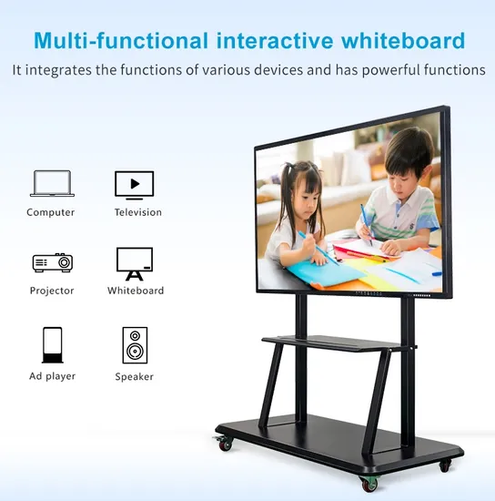 High Quality 55" 65" 75" 86" 98" Wireless Control 20points Multi Touch Screen Smart Board Interactive Whiteboard Interactive Flat Panel for Classroom