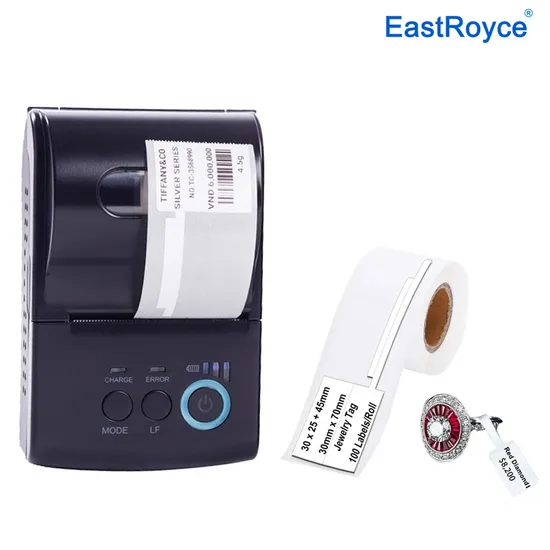 Jewelry Label 2-Inch Mobile Thermal Price Tag Printer for Jewelry Display