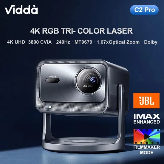 Hisense C2 PRO Vidda 4K DLP Three-Color Laser Hisense Projector 2600cvia Automatic Correction Hisense Vidda Projector