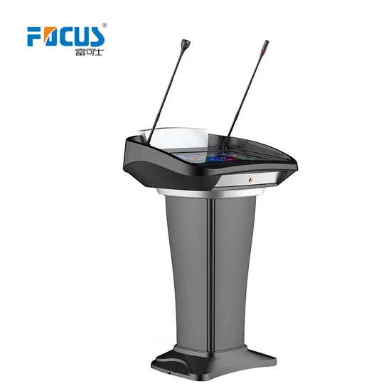 Focus Fk500V Integrated Podium with Built-in Aio Computer; Plastic Speech Lectern; Smart Pulpit
