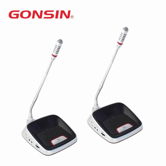 Gonsin New Design Hot Sale Wireless Microphone Audio Conference Systems and Congress Systems for Conference Room Mic System