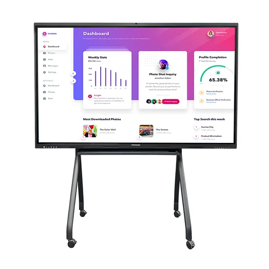 Touch Screen Flat Panel 4K HD Smart Portable Electronic Interactive Whiteboard for School and Office