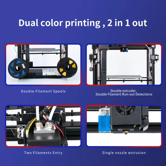Dual Color Industrial Grade Engineering 3D Printers Print Size 400*400*400mm