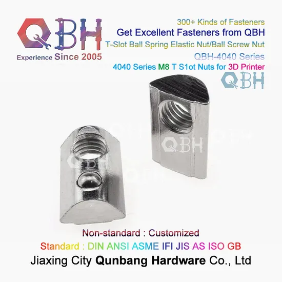 Qbh M8 T Slot Slotted Slotting T-Slot Ball Spring Elastic Screw Nuts 3D Printer Printed Printing Machine Replacement Repair Replace Refill Spare Accessories