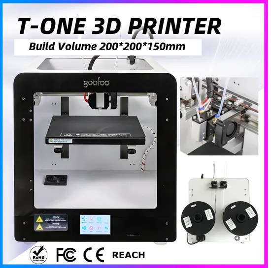 Popular 3D Printer Build Size 200*200*150mm Fdm Metal Printer Multicolor Machine for Construction 3D Printers for Car Parts
