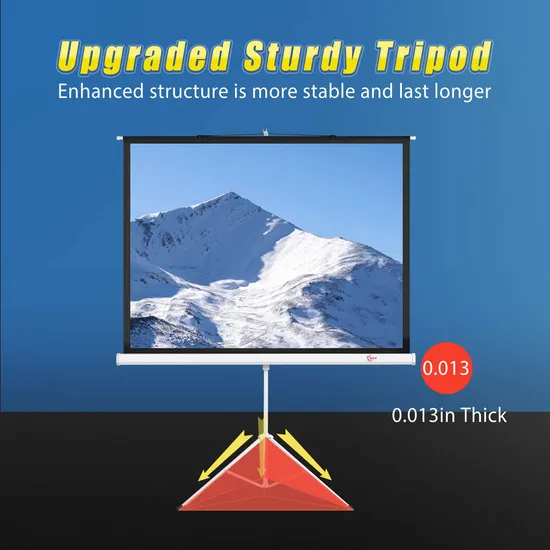 2024 Hot Selling 120" Projection Screen Tripod Screen 4K 100" 1: 1 with Stand