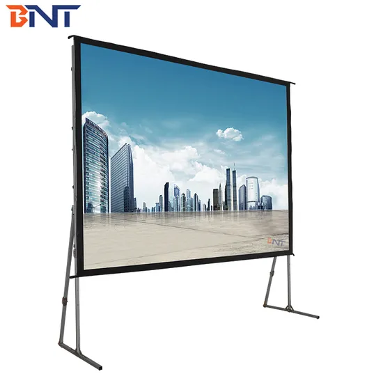 Bnt200 Inch Matte White Fabric Fast Fold Projector Screen with Square Aluminum Metal Folding Frame