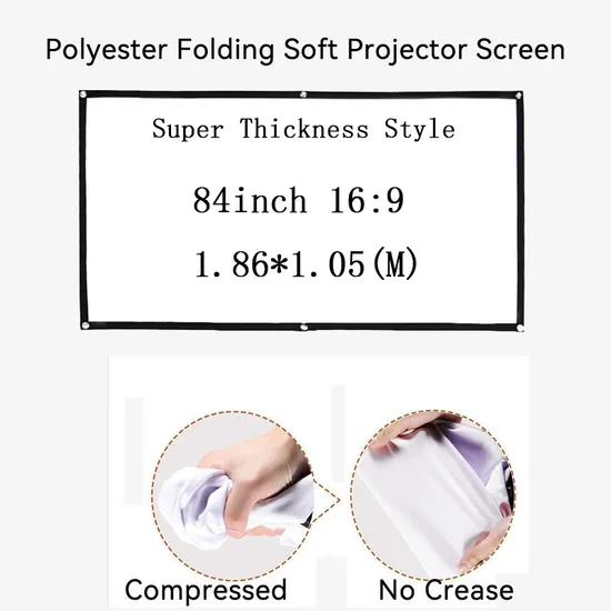 Thinyou Foldable Projection Curtain 84inch16: 9 Portable Home Outdoor Polyester Projector Screen