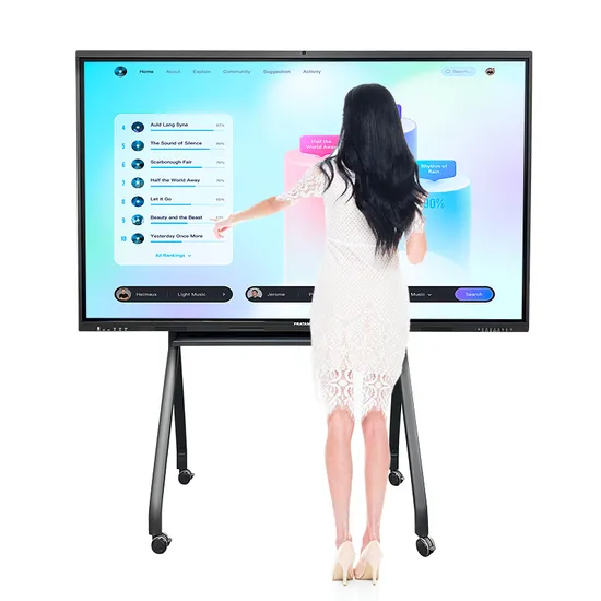 Flat Panel Office School Display All in One Screen Touch Interactive Conference LCD Digital Classroom Smart Whiteboard