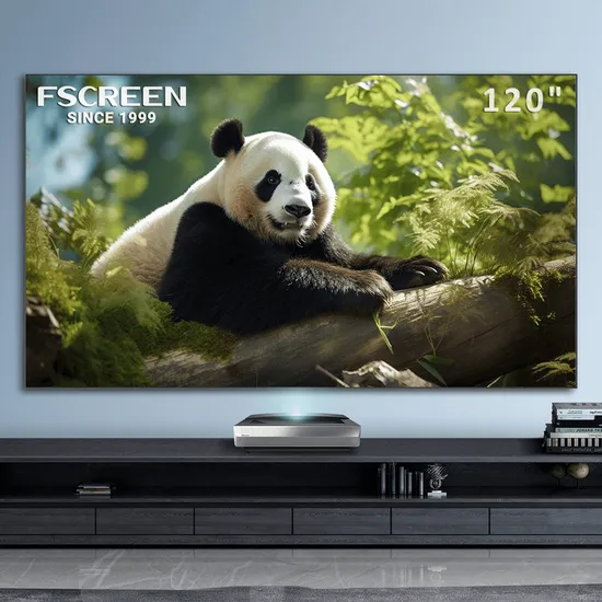Fscreen 120 Inch Aura Series Fresnel Alr Fixed Frame Projection Screen for Ust Projector Laser TV Screen