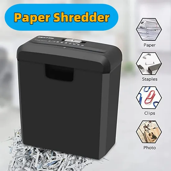 A4 Portable Office and Home Black Paper Shredder 607s